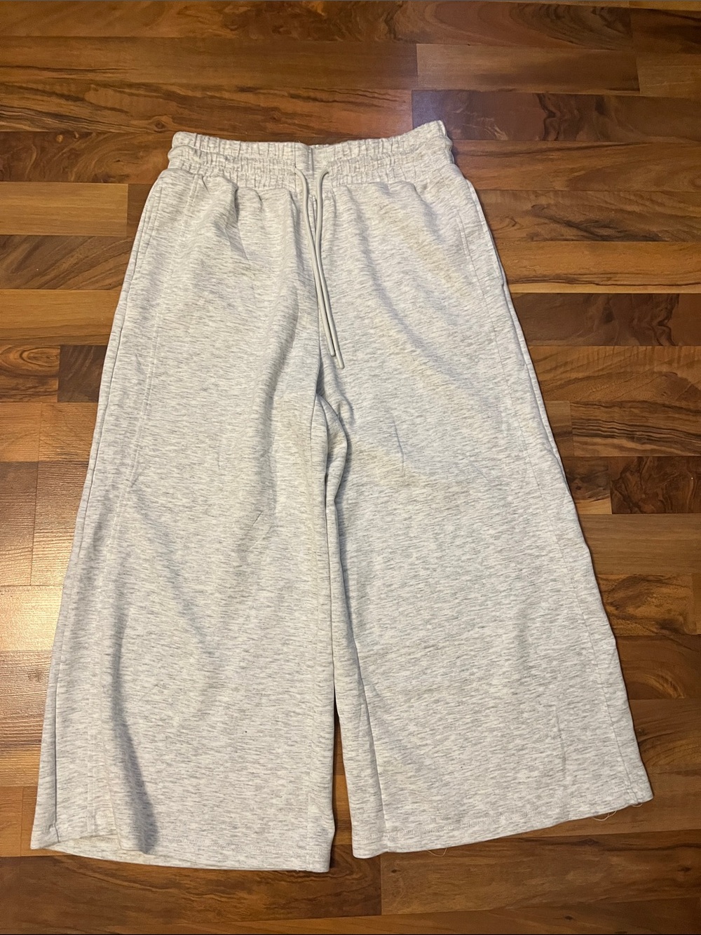 Danskin Light Gray Wide-Leg Drawstring Sweatpants for Women